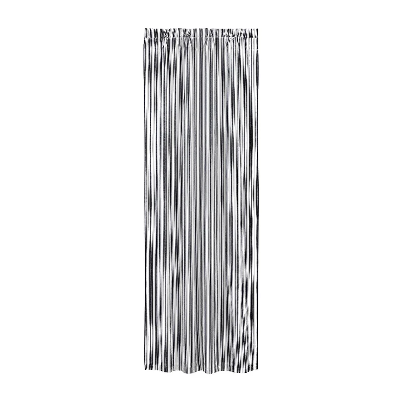 Vhc Brands Sawyer Ticking Rod Pocket Blackout Single Curtain Panel