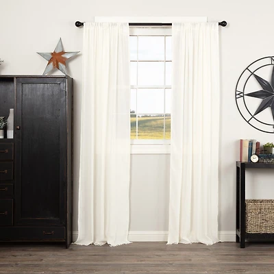 Vhc Brands Tobacco Cloth Rod Pocket Sheer Set of 2 Curtain Panel