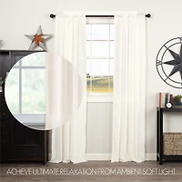 Vhc Brands Tobacco Cloth Rod Pocket Sheer Set of 2 Curtain Panel