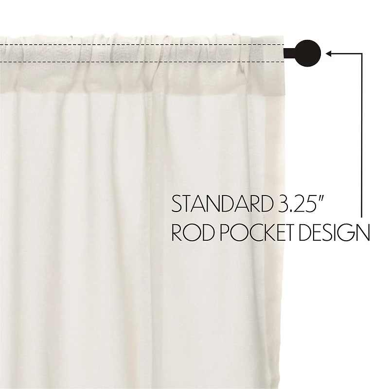 Vhc Brands Tobacco Cloth Prairie Rod Pocket Sheer Set of 2 Curtain Panel