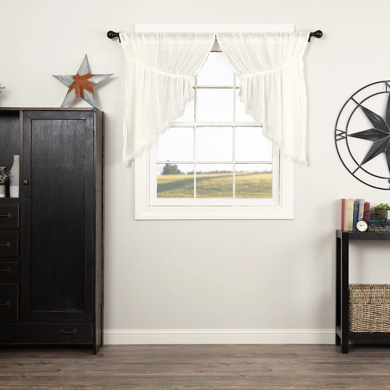 Vhc Brands Tobacco Cloth Prairie Swag Rod Pocket Tailored Valance