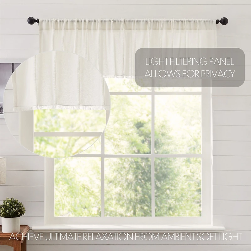 Vhc Brands Tobacco Cloth Patchwork Rod Pocket Tailored Valance