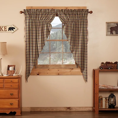 Vhc Brands Wyatt Plaid Prairie Rod Pocket Light-Filtering Set of 2 Curtain Panel