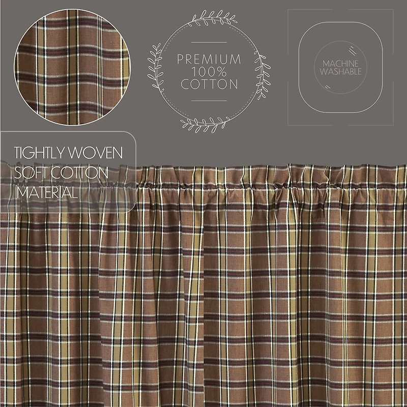 Vhc Brands Wyatt Plaid Prairie Swag Rod Pocket Tailored Valance