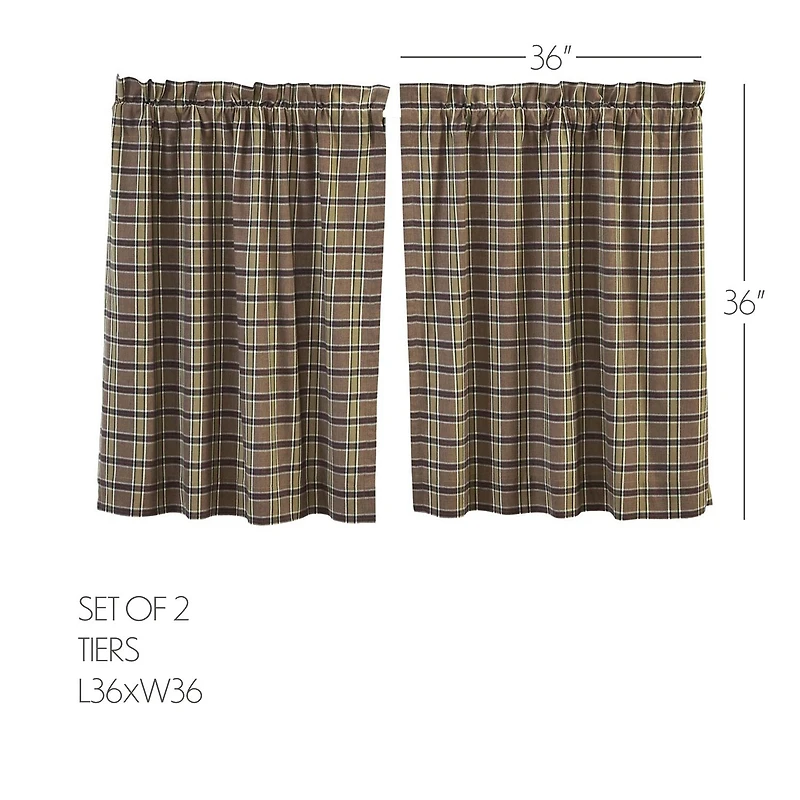 Vhc Brands Wyatt Plaid 2-pc. Rod Pocket Window Tier