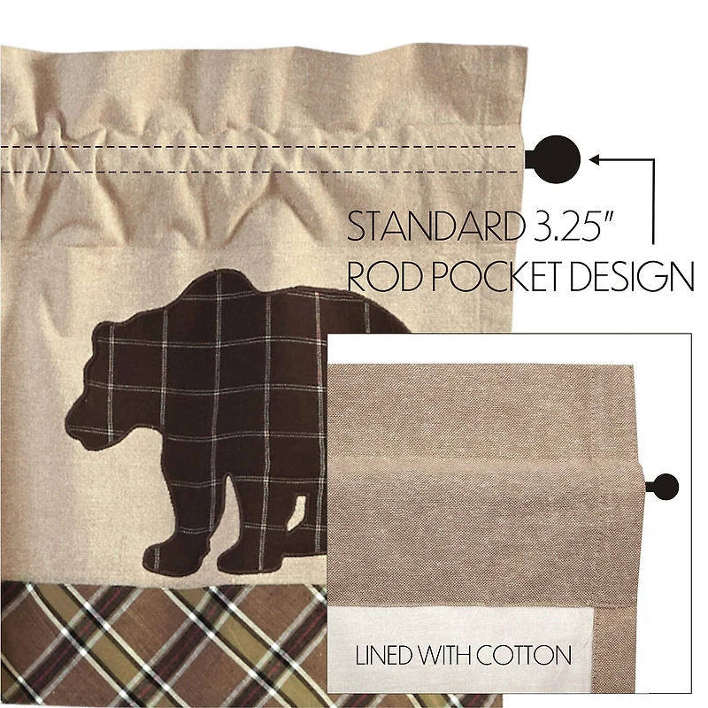 Vhc Brands Wyatt Bear Rod Pocket Tailored Valance