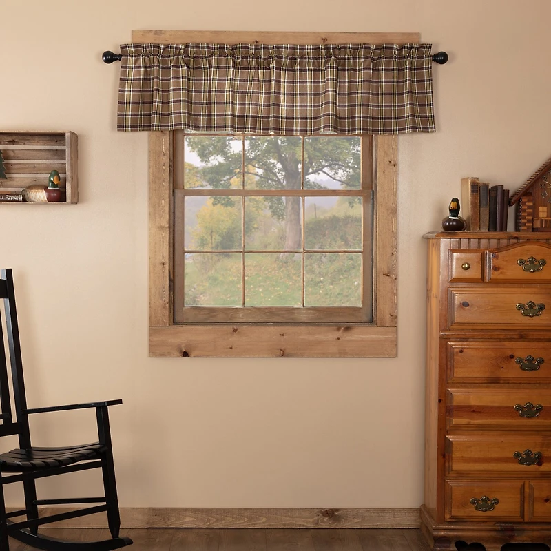 Vhc Brands Wyatt Plaid Rod Pocket Tailored Valance