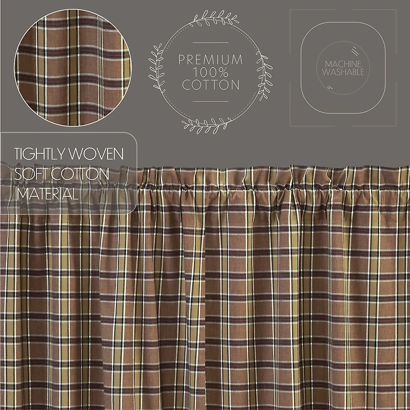 Vhc Brands Wyatt Plaid Rod Pocket Tailored Valance
