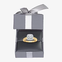 1 CT. T.W. Lab-Grown (G-H / SI1-SI2) Diamond Cushion Halo Engagement Ring 10K Gold