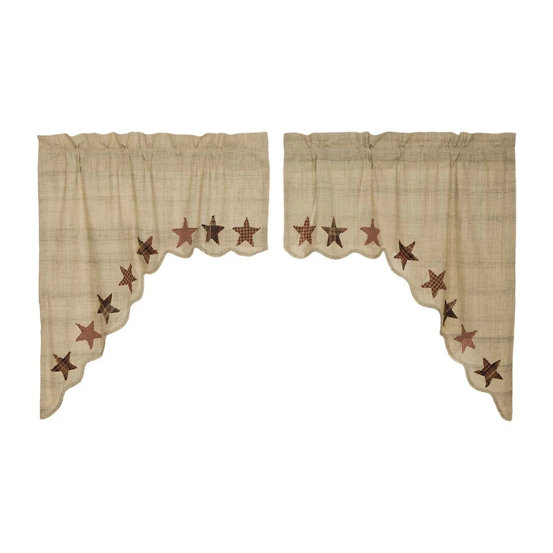 Vhc Brands Abilene Star Swag Rod Pocket Scallop Valance