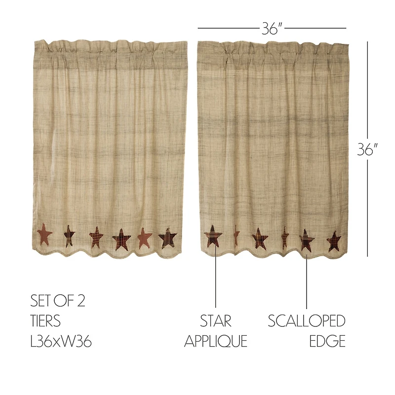 Vhc Brands Abilene Star 2-pc. Rod Pocket Window Tier