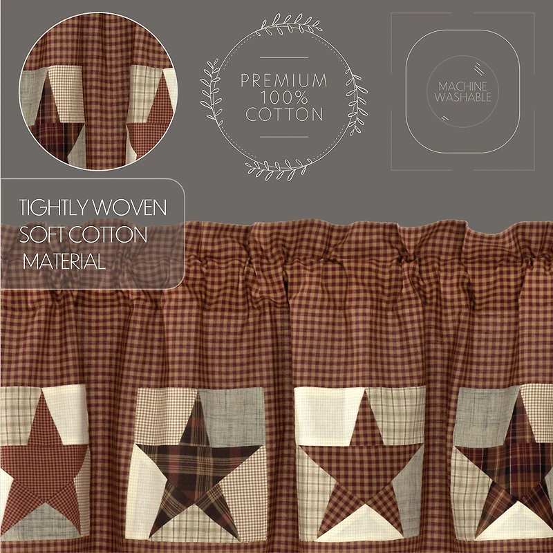 Vhc Brands Abilene Star Block Rod Pocket Scallop Valance