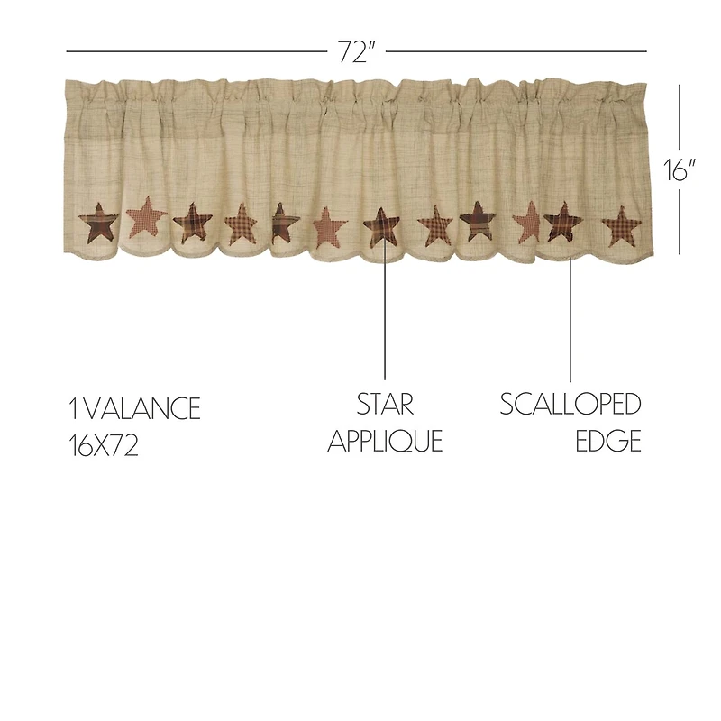 Vhc Brands Abilene Star Rod Pocket Scallop Valance