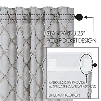 Vhc Brands Frayed Lattice Rod Pocket Tailored Valance