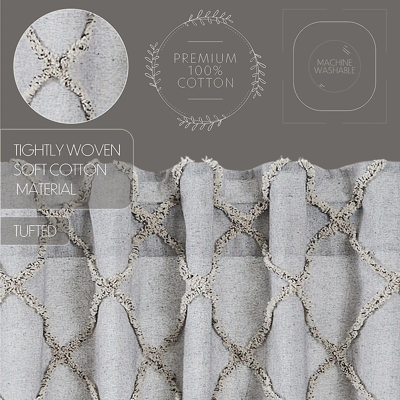 Vhc Brands Frayed Lattice Rod Pocket Tailored Valance