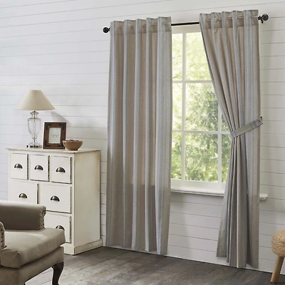 Vhc Brands Grain Sack Rod Pocket Light-Filtering Set of 2 Curtain Panel