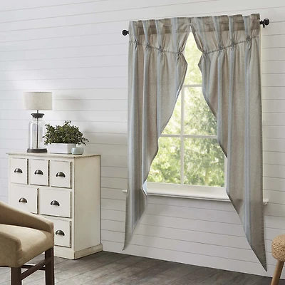 Vhc Brands Grain Sack Prairie Rod Pocket Light-Filtering Set of 2 Curtain Panel