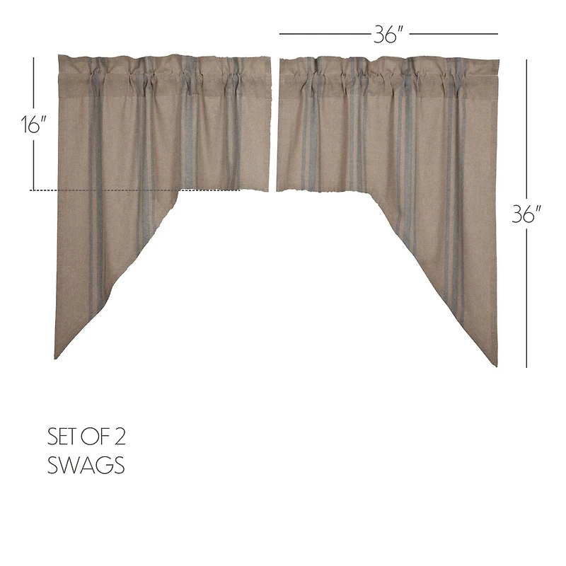 Vhc Brands Grain Sack Swag Rod Pocket Tailored Valance