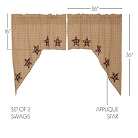 Vhc Brands Bingham Star Swag Rod Pocket Tailored Valance