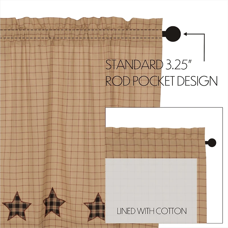 Vhc Brands Bingham Star Swag Rod Pocket Tailored Valance