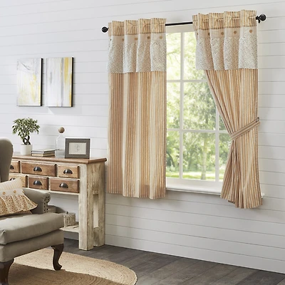Vhc Brands Camilia Rod Pocket Embellished Light-Filtering Set of 2 Curtain Panel