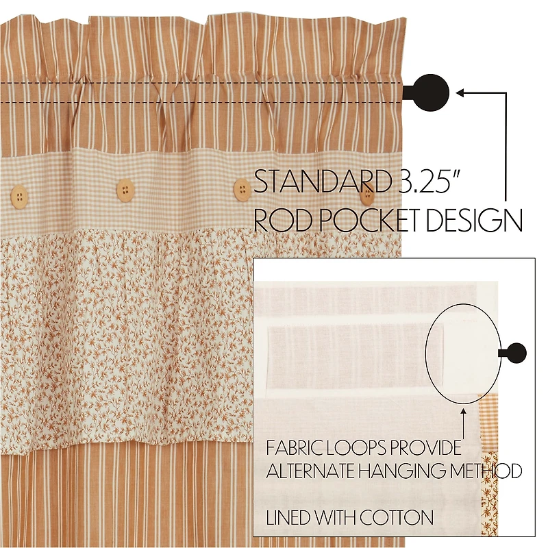 Vhc Brands Camilia Rod Pocket Tailored Valance