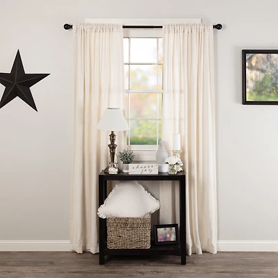 Vhc Brands Cotton Burlap Rod Pocket Light-Filtering Set of 2 Curtain Panel
