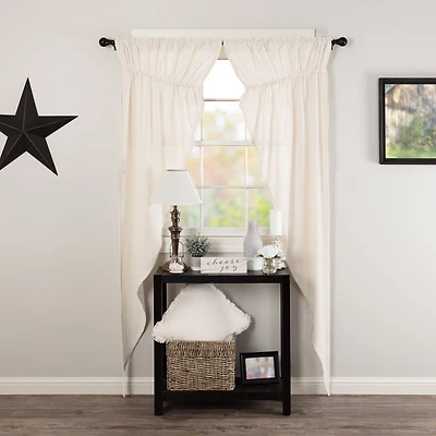 Vhc Brands Cotton Burlap Prairie Rod Pocket Light-Filtering Set of 2 Curtain Panel