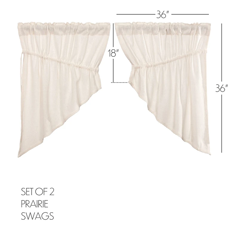 Vhc Brands Cotton Burlap Prairie Swag Rod Pocket Tailored Valance