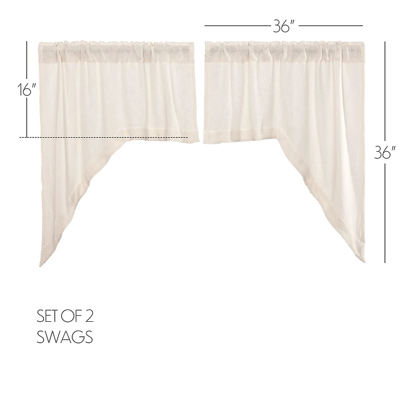 Vhc Brands Cotton Burlap Swag Rod Pocket Tailored Valance
