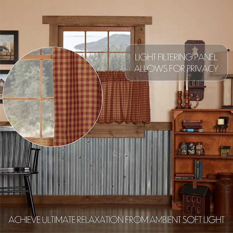 Vhc Brands Country Check 2-pc. Rod Pocket Window Tier