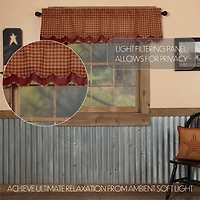 Vhc Brands Country Check Layered Rod Pocket Scallop Valance