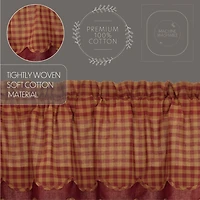 Vhc Brands Country Check Layered Rod Pocket Scallop Valance