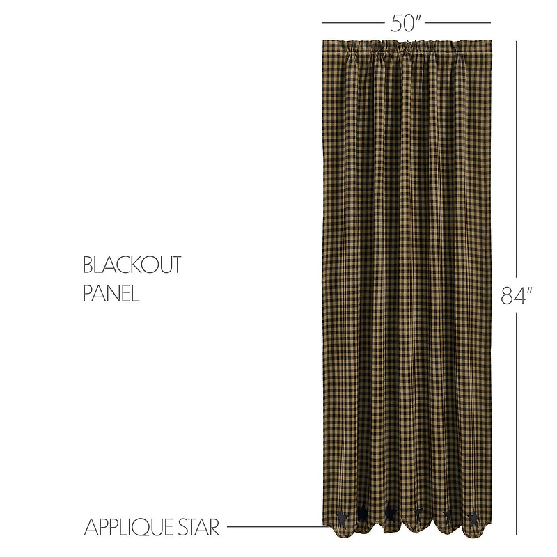 Vhc Brands Country Star Rod Pocket Blackout Single Curtain Panel