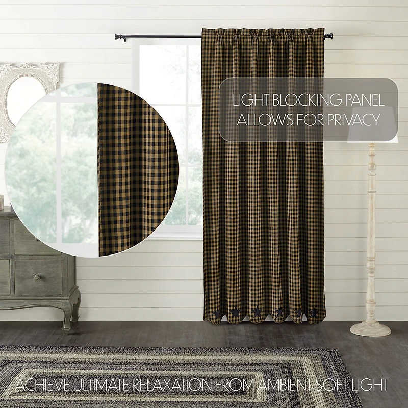 Vhc Brands Country Star Rod Pocket Blackout Single Curtain Panel