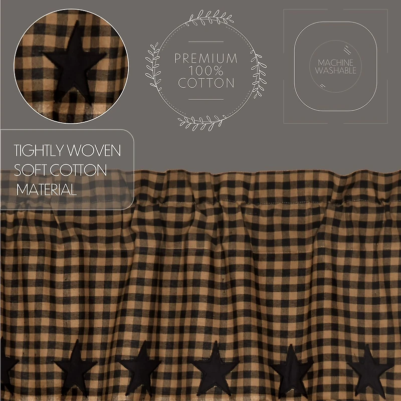 Vhc Brands Country Star Rod Pocket Blackout Single Curtain Panel