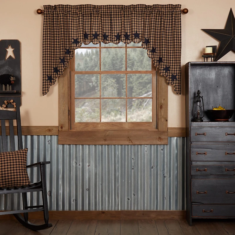 Vhc Brands Country Star Swag Rod Pocket Scallop Valance