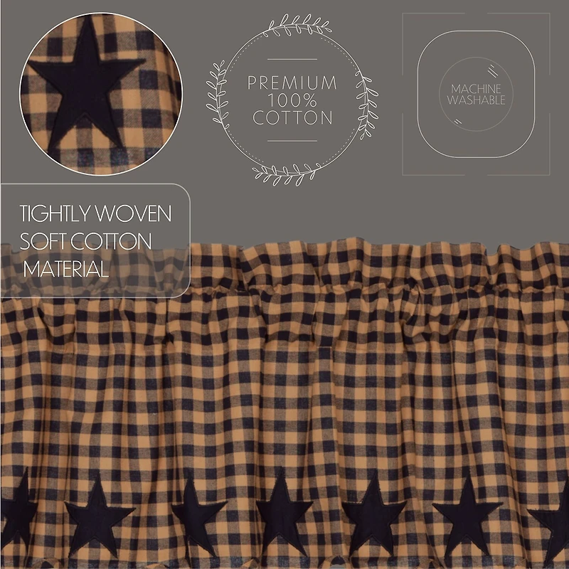 Vhc Brands Country Star Swag Rod Pocket Scallop Valance