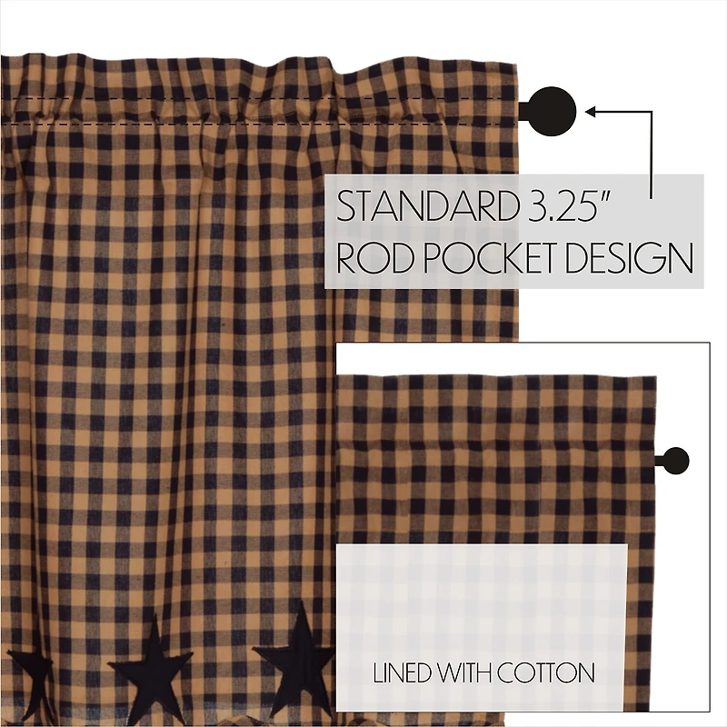 Vhc Brands Country Star Swag Rod Pocket Scallop Valance