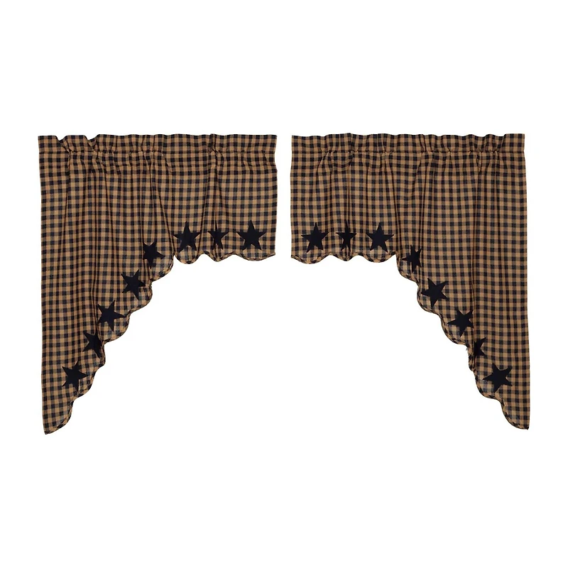 Vhc Brands Country Star Swag Rod Pocket Scallop Valance