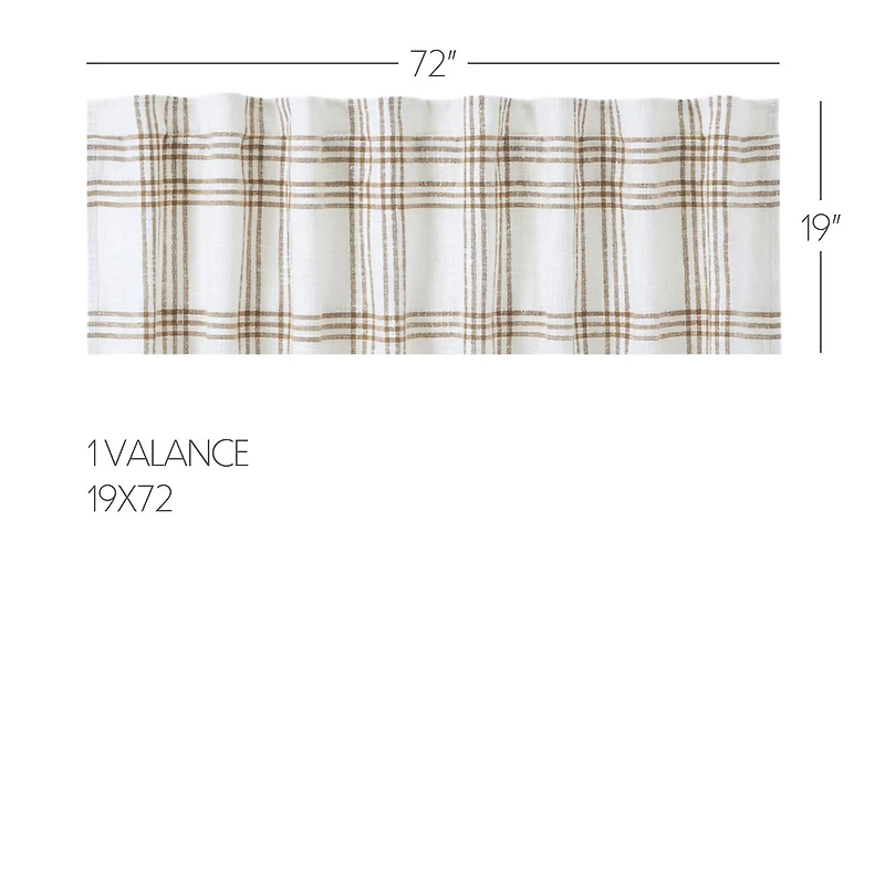 Vhc Brands Country Woven Plaid Rod Pocket Tailored Valance