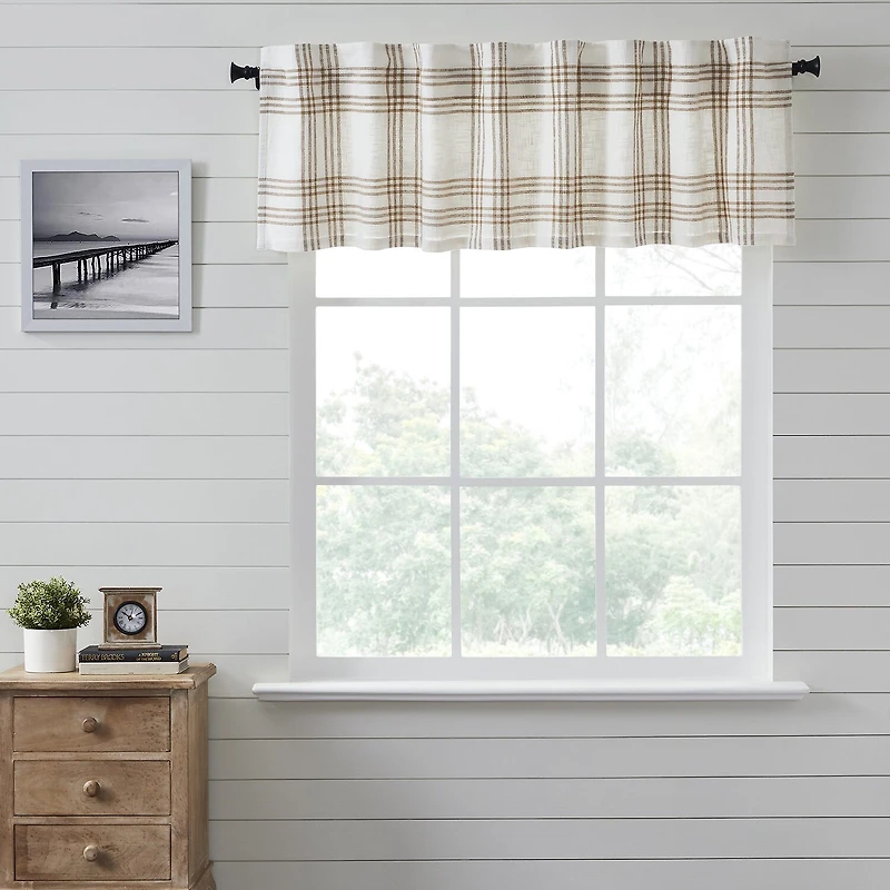 Vhc Brands Country Woven Plaid Rod Pocket Tailored Valance