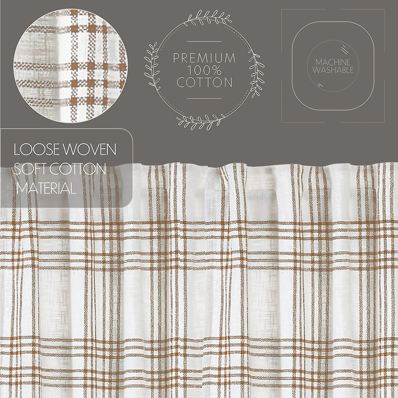 Vhc Brands Country Woven Plaid Rod Pocket Tailored Valance