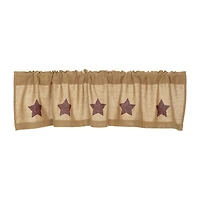 Vhc Brands Cotton Burlap Star Rod Pocket Tailored Valance