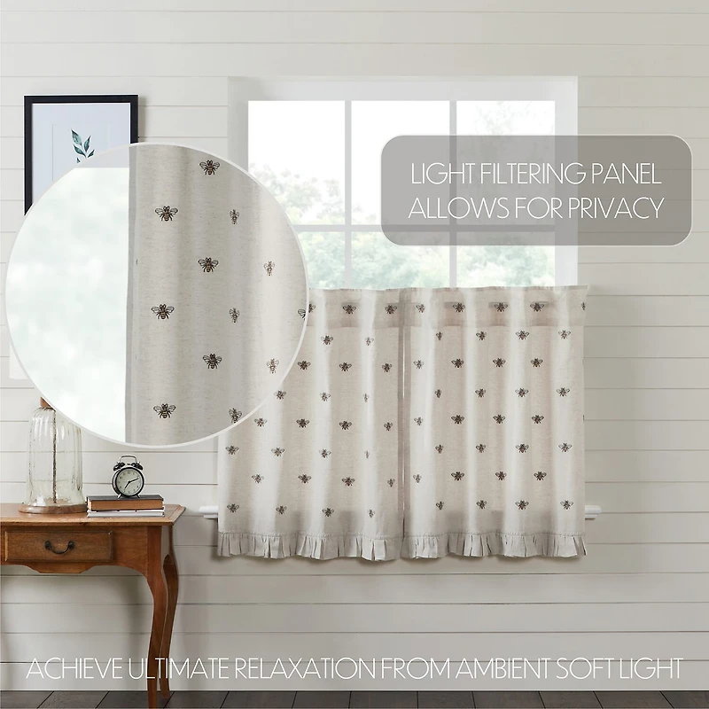 Vhc Brands Embroidered Bee 2-pc. Rod Pocket Window Tier