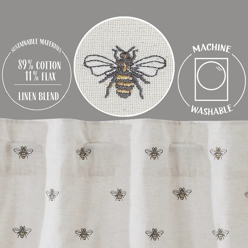 Vhc Brands Embroidered Bee Rod Pocket Tailored Valance
