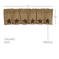 Vhc Brands Farmhouse Star Rod Pocket Tailored Valance