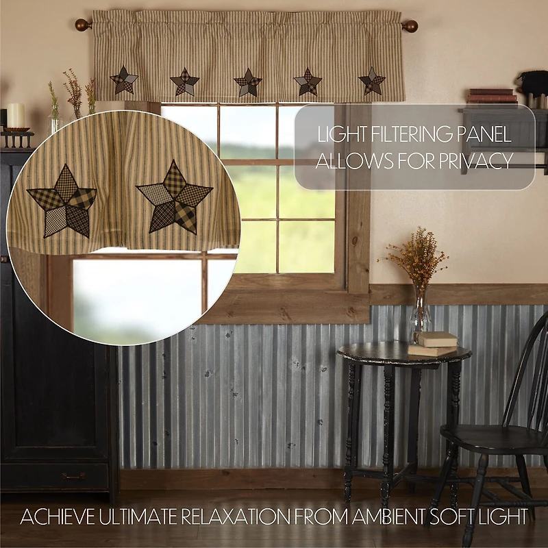 Vhc Brands Farmhouse Star Rod Pocket Tailored Valance