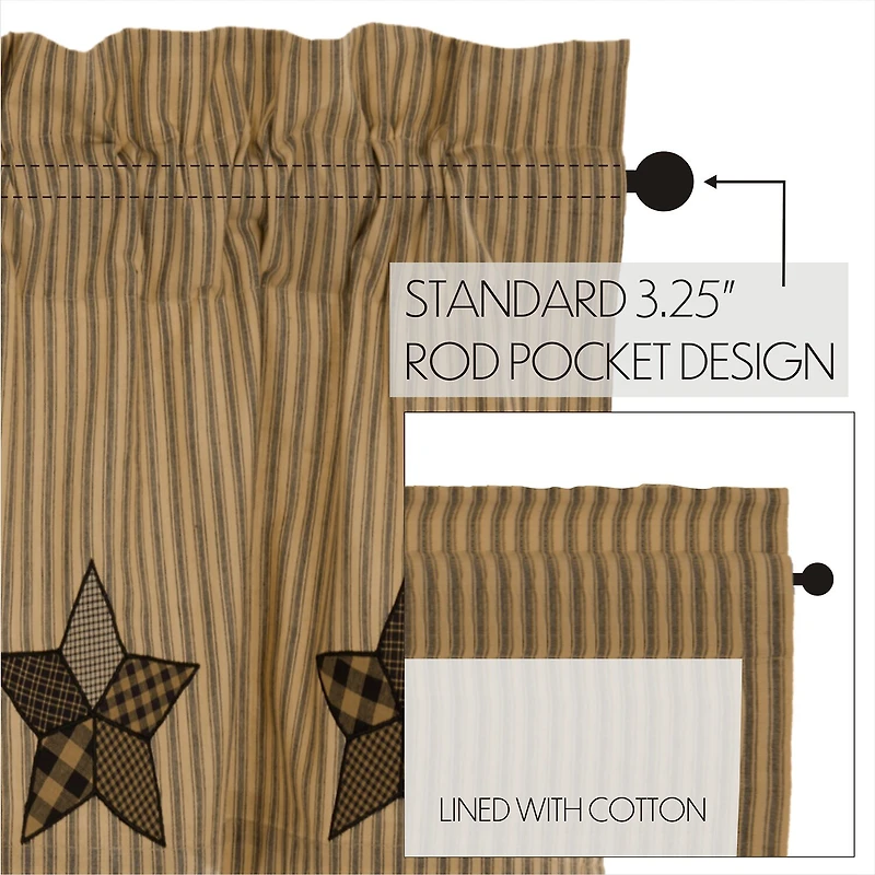 Vhc Brands Farmhouse Star Rod Pocket Tailored Valance