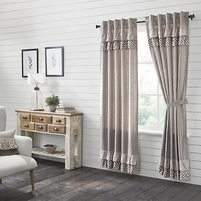 Vhc Brands Florette Rod Pocket Light-Filtering Set of 2 Curtain Panel